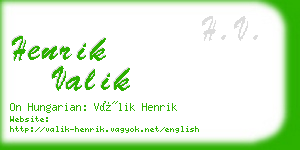 henrik valik business card